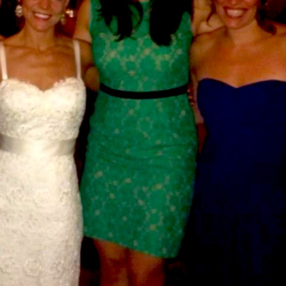 Bcbg green sheer sleeveless dress